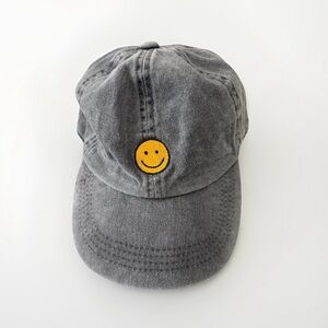Smiley Happy Face Gray Women’s Hat Adjustable Cotton Casual